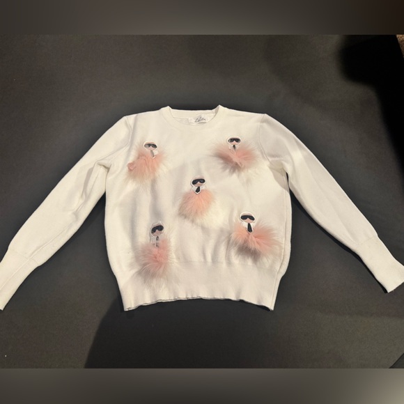 Lolita White Knit Faux Fur Sweater Y2K Barbie Core (fendi style) - Picture 2 of 8